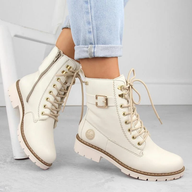 Udobne ženske čevlje, Rieker, bele