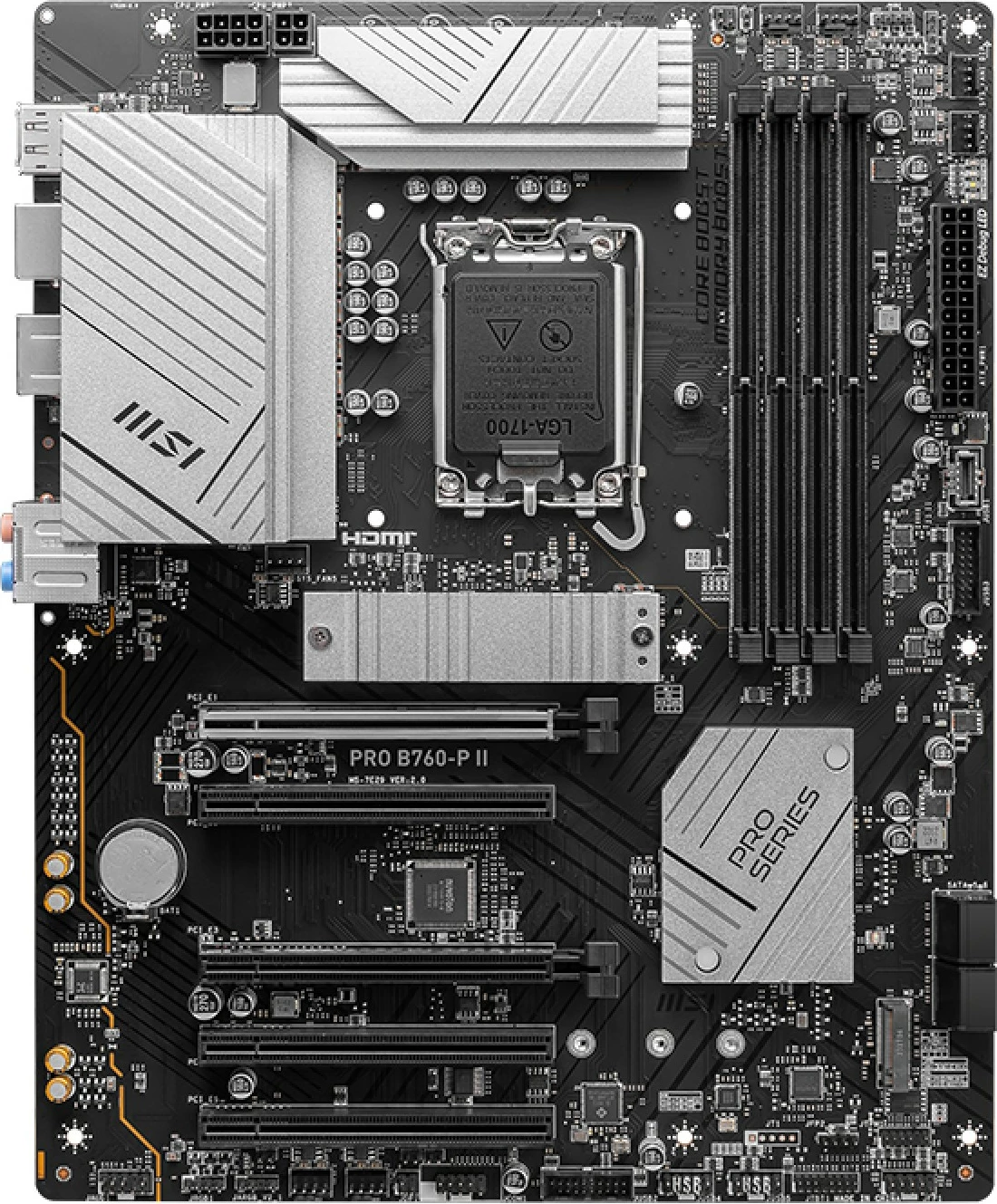 Plošča zanje MSI PRO B760-P II, Intel, LGA 1700, DDR5-SDRAM, 256 GB