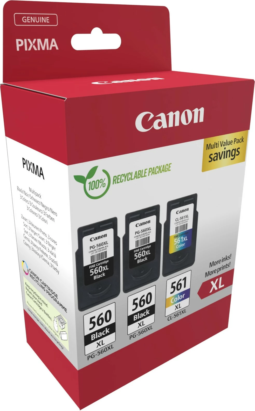 Tonerji Canon 3712C009, Visok (XL) izkoristek, paket 3 kosov, večnamenski