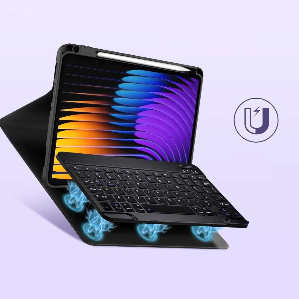 Ovitek z Bluetooth tipkovnico Tech-Protect SC Pen za Xiaomi Pad 7 / 7 Pro, črn