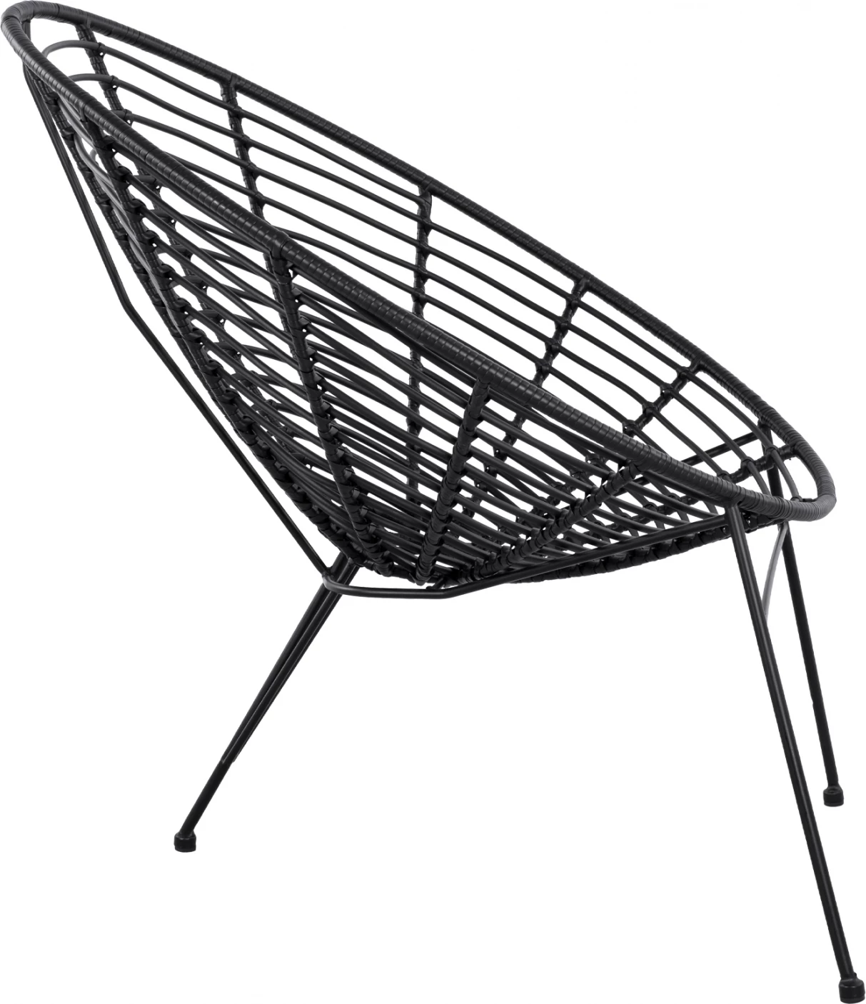 FH5458.02 Naslanjač Allegra, gnezdo tip kovinski, pleten v črni barvi 73x83x86 cm