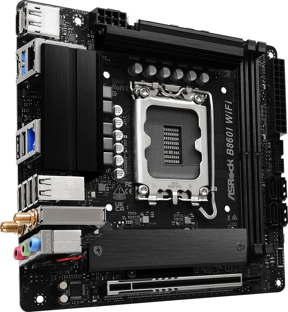 Plošča ASRock B860I WiFi, Intel, LGA 1851, DDR5, mini ITX