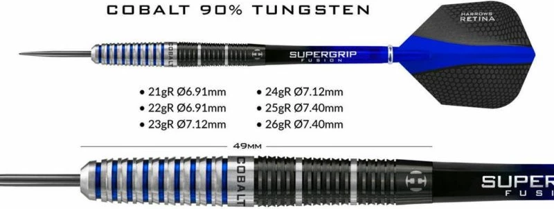 Dartse Harrows COBALT za moške in ženske, črne