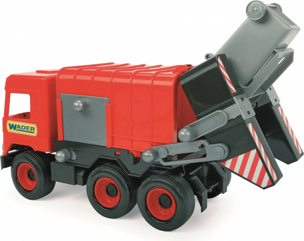 Igrača smetarsko vozilo Wader Middle Truck Garbage Truck, 38 cm, rdeče/sivo