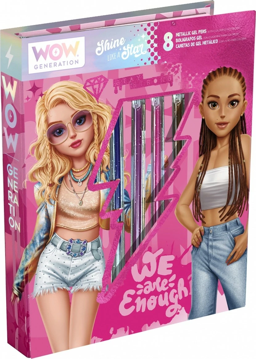 Kreativni set z zvezkom in 8 kemičnimi svinčniki v metalik barvah, Kids Euroswan WOW00143