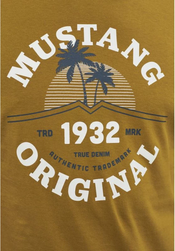 Majica Alex C Print M 1012520 6370 Mustang, moška, zelena
