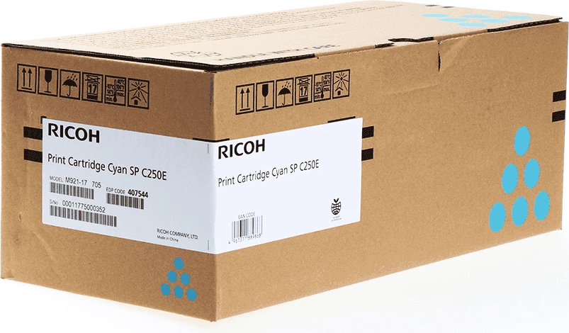 Toner kartuša Ricoh SP C250E 407544, 1600 strani, cijan