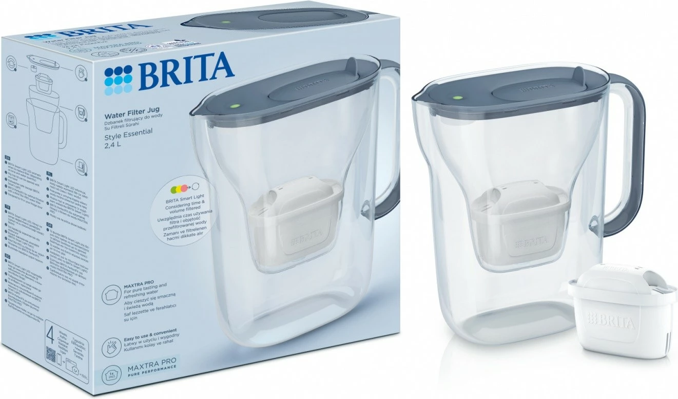 Filtrirni vrč za vodo Brita Style Essential, 2,4 L, grafit
