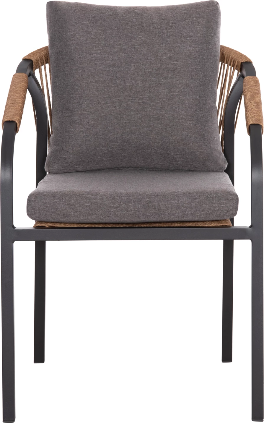 Aluminijasta stol MAERLY FH6051.03, antracit, blazina, P.E. ratan, 57x60x84H cm