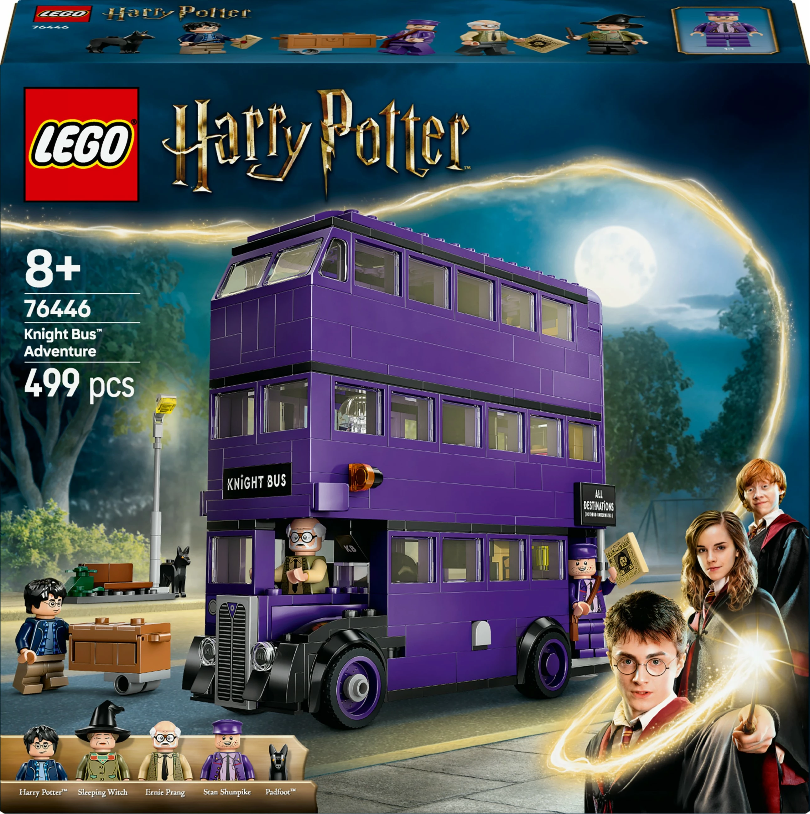 Set gradnje LEGO Harry Potter 76446, Pustolovščine z Knight avtobusom, večbarven
