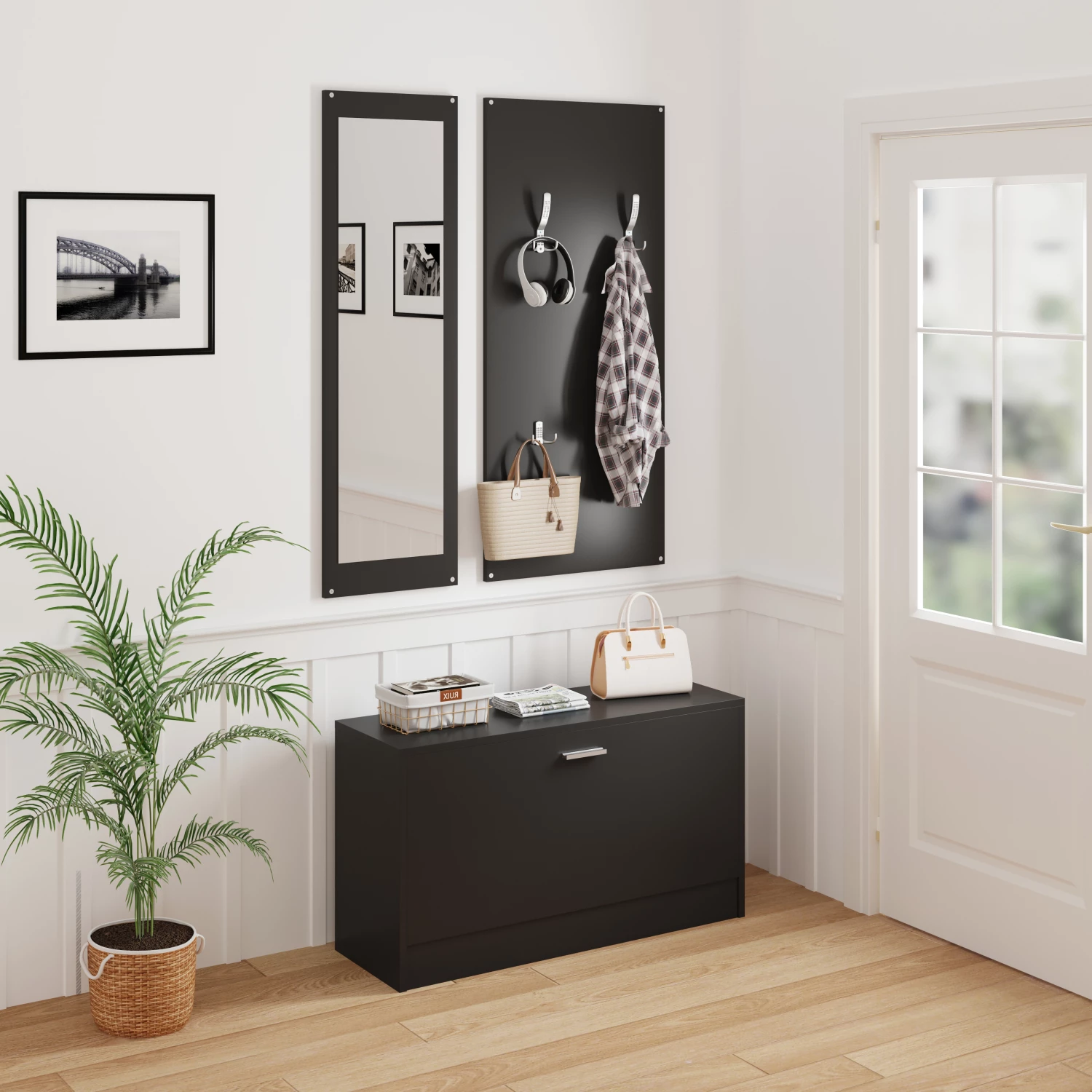 Komplet za predsobo z ogledalom VERN FH2476.02 melamin v wenge 80x27x175Hcm