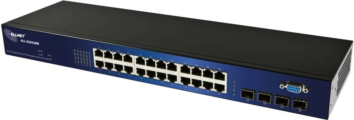Upravljano L2 stikalo, Gigabit Ethernet, montaža v 19U rack ali na steno, ALLNET 127211