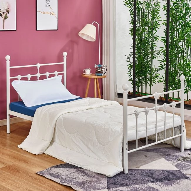 JACINDA kovinska postelja 90x190 cm, bela barva