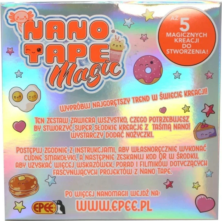 Kreativni set z Nano Tape, Epee Nano Tape Magic Classic Cute Food EP60511/05122, do 5 projektov, za otroke 6+, večbarven