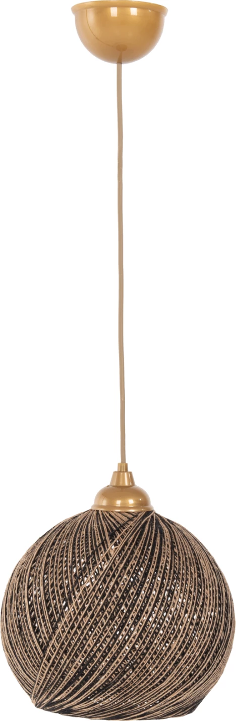 Stropna viseča svetilka v zaprtih prostorih FH1, zlata črna pletena vrv, D24x69 cm