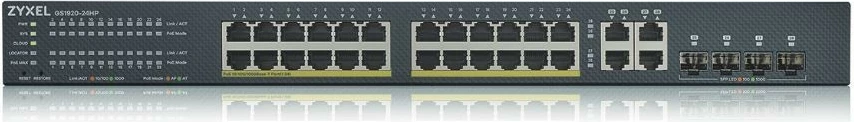 Upravljan preklopnik Zyxel GS1920-24HPv2, 28 vrat, 24×Gb PoE, 4×Gb uplink, NebulaFlex Cloud
