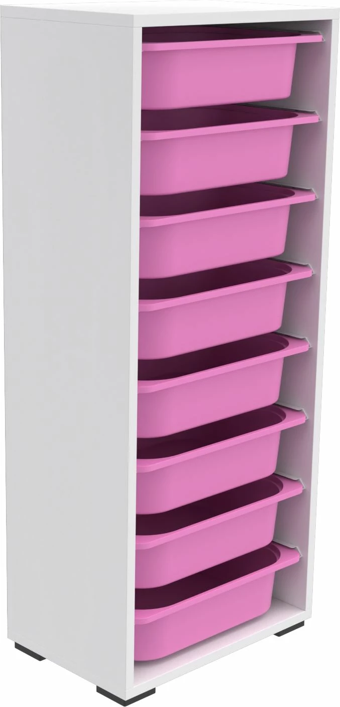 Večnamenska omara Cara 8N, Hanah Home, bela/roza