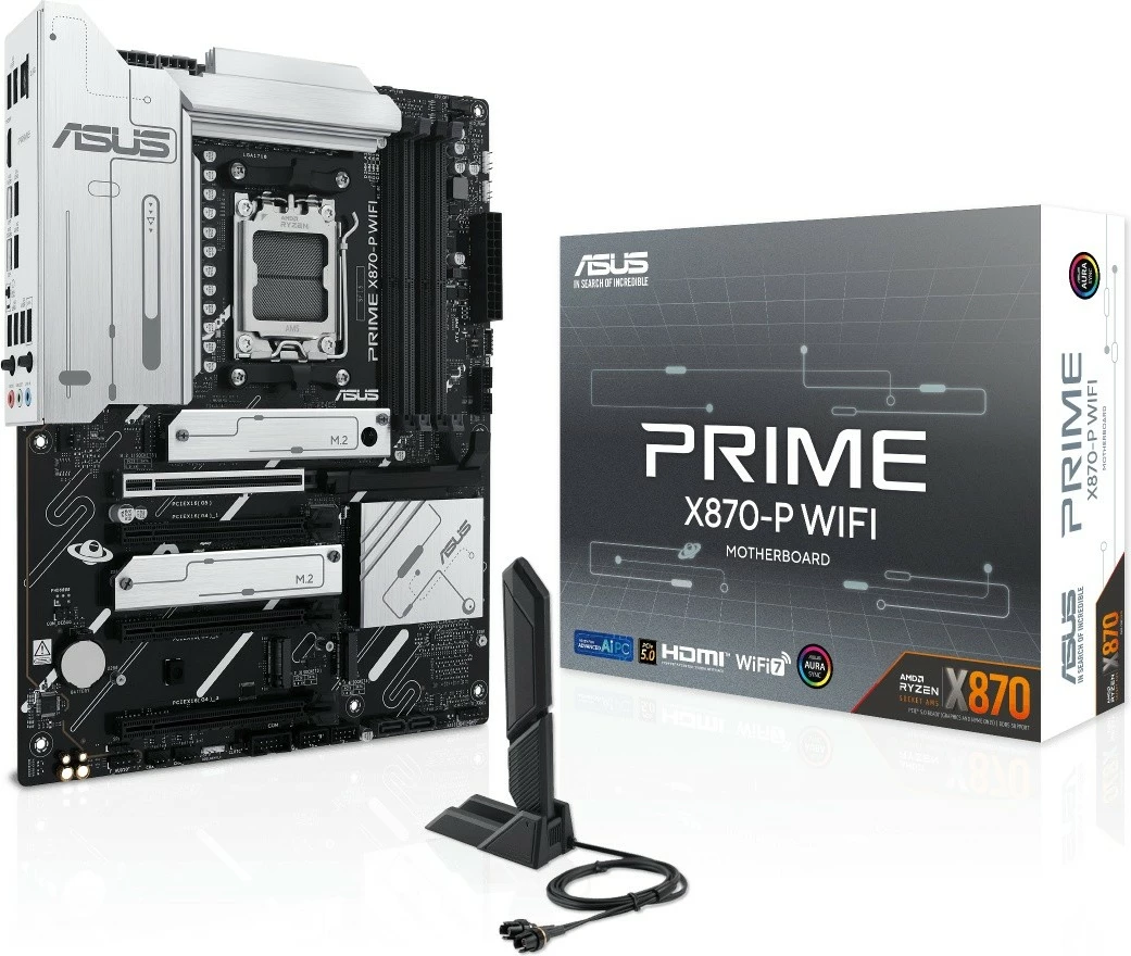 Matična plošča PRIME X870-P Wi‑Fi Asus, podnožje AM5, DDR5, ATX, črna