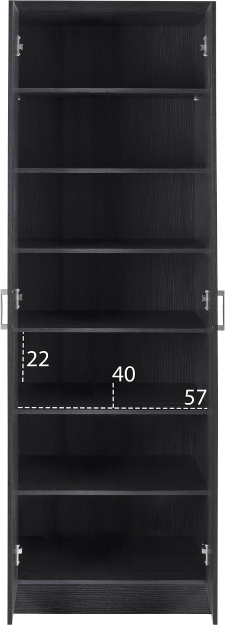 Lesena omara za čevlje s 6 policami 60x43x180.5 Zebrano FH2379.01