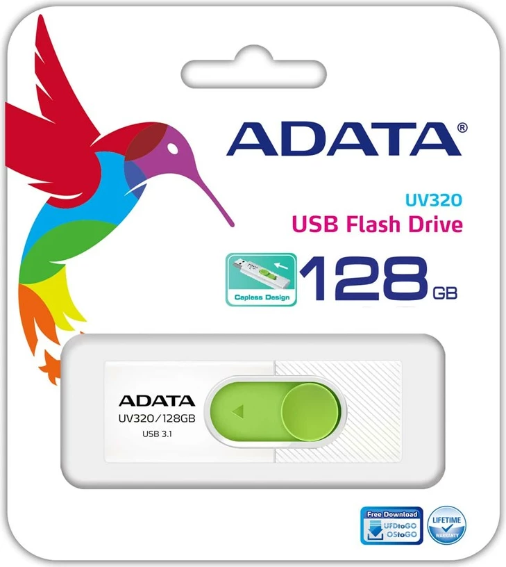 USB ključek Adata UV320, 128 GB, Tip A, zeleno/bel