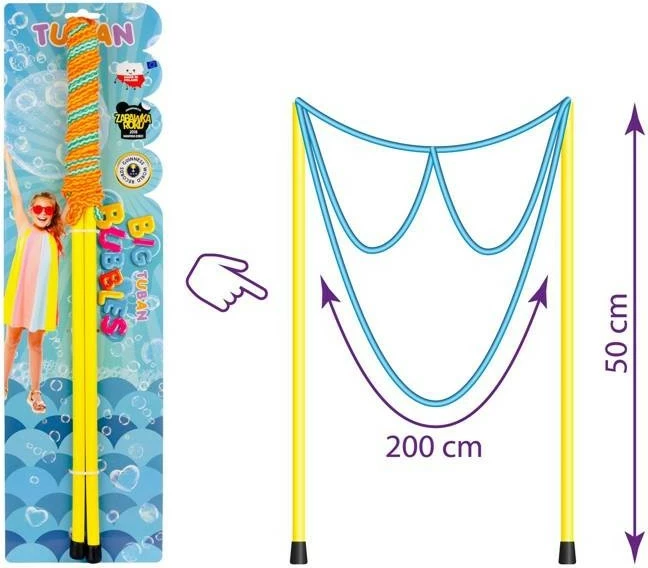 Vrv za mehurčke TUBAN Bubble String, za otroke, mešane barve