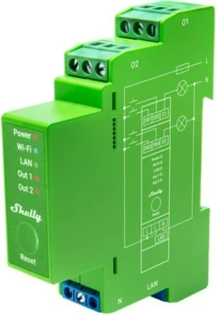 Regulator svetlobe Shelly Pro Dimmer 2PM, LED/žarnica, WLAN LAN BT, DIN-Rail