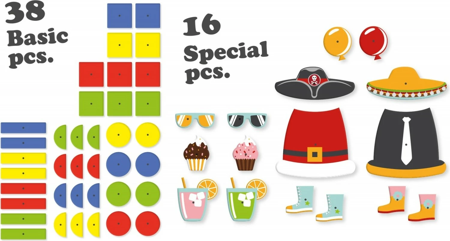 Izobraževalna igra Przybijanka Party Set Lena, 54 kosi, večbarvna