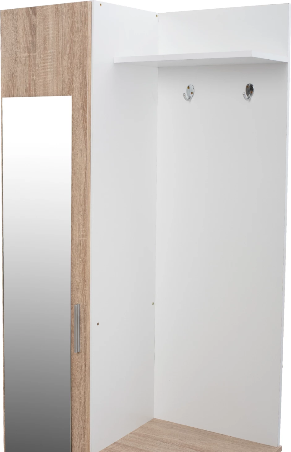 Pohištvo za predsobo z ogledalom Janice FH2264 Sonama Bela 70,3x37,1x181,8 cm