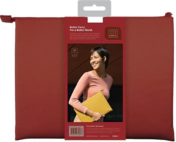 Zaščita za prenosnik, UNIQ Lyon 14", rPET, rdeč