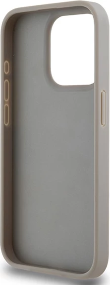 Ovitek za iPhone 15 Pro, DKNY Mono Stripe & metalni logotip, bež