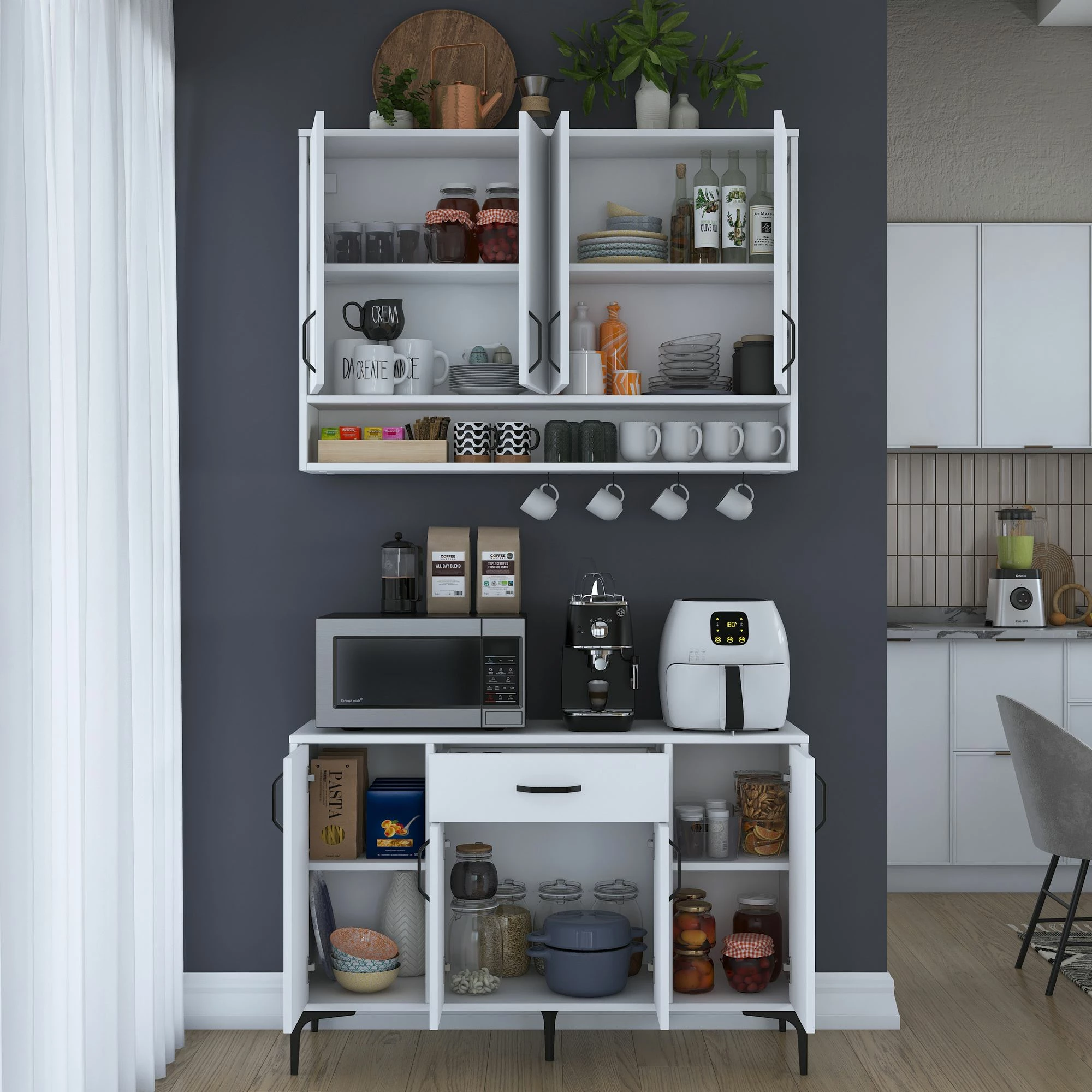 Stojalo za kavo, belo, Skye Decor JE205 - 3824