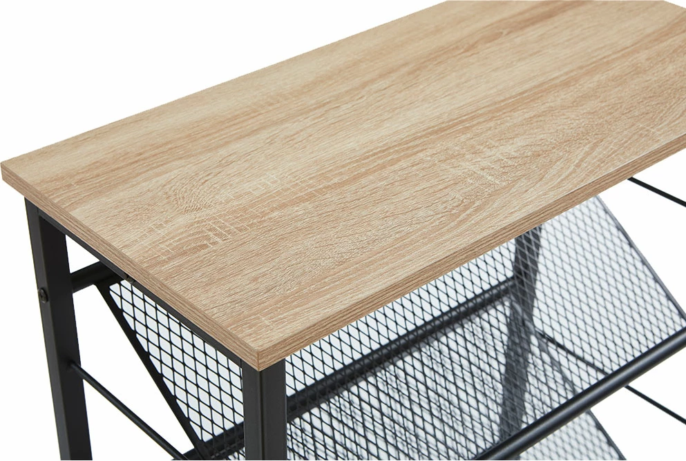 Polica za čevlje, 3 police, rjava-črna, 60x30x80 cm Plexus