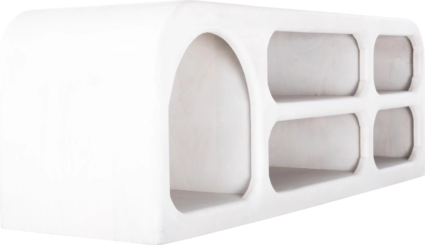 TV omarica HANDYR FH9704 iz masivnega mangovega lesa v beli barvi 130x40x45Hcm