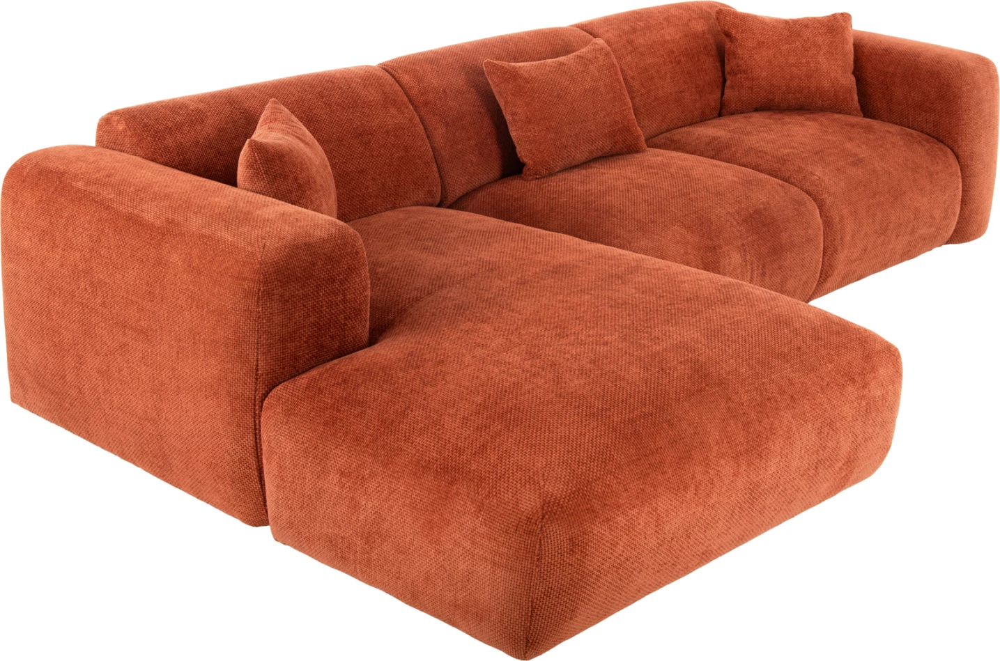 Kotna sedežna garnitura (levi) BRICKEN FH3275.03L opečno rdeča tkanina 110-282x98-160x72Hcm