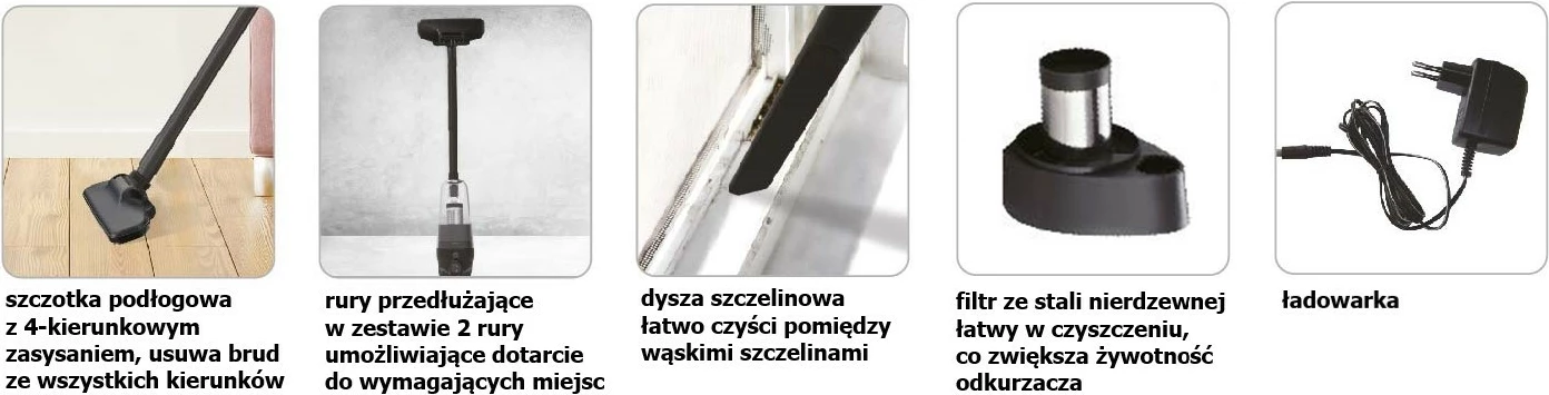 Pokončni brezžični sesalnik 2-v-1, Feel‑Maestro MR-615, 100 W, 6,5 kPa, 0,5 L, 20 min, polnjenje 3 h, ciklonski brez vrečke, črn