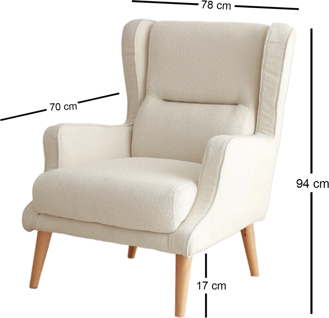 Fotelj z nasloni za roke, Atelier del Sofa, krem