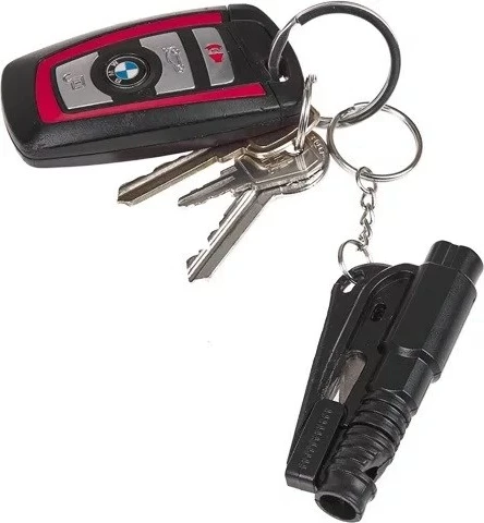 Varnostno nujno orodje z zvokom, rezilo za pas in lomilec stekla GUARD YC-004-BL, črno