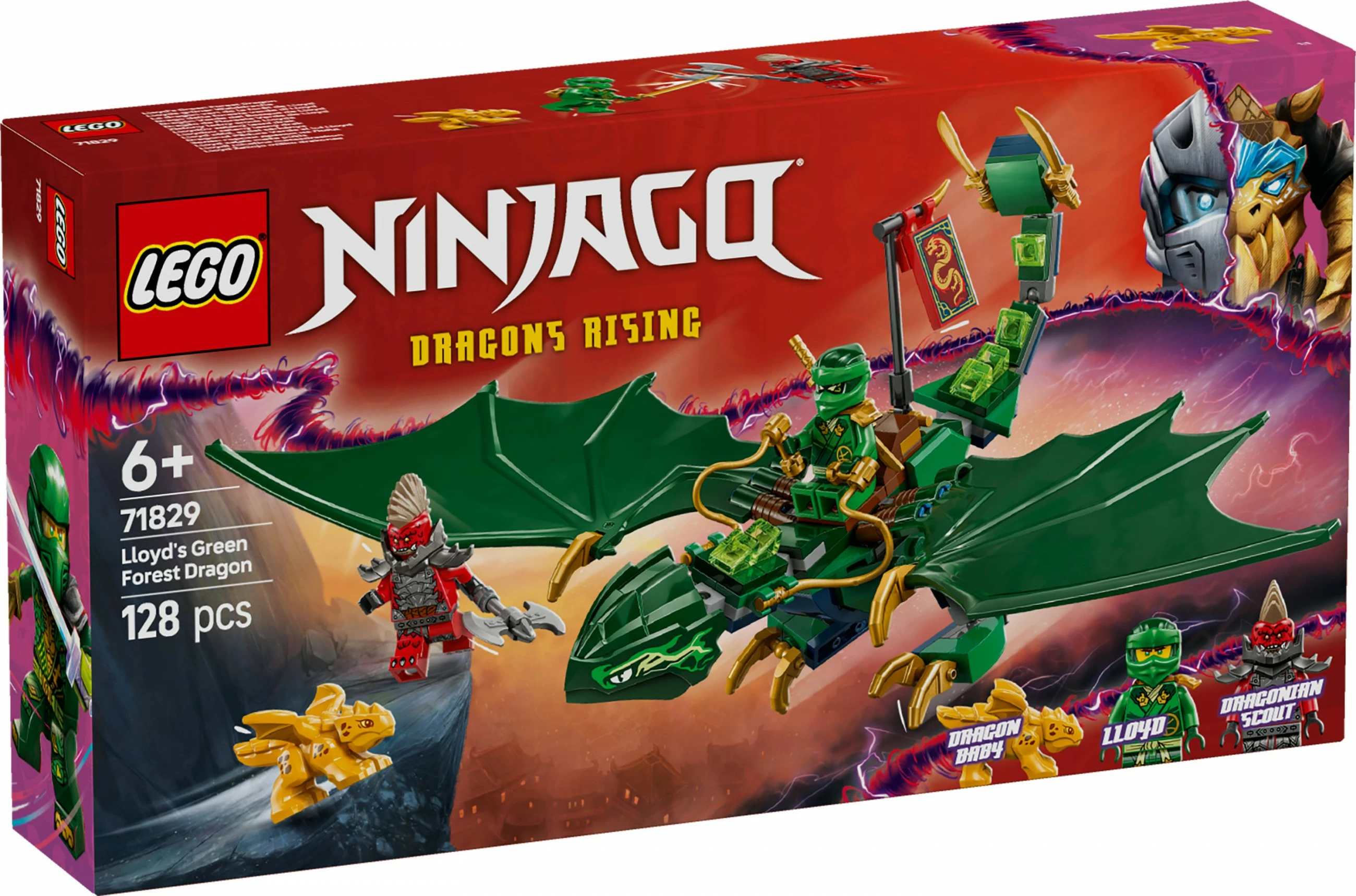 Set za sestavljanje Ninjago Lloyd Green Forest Dragon, 128 delov