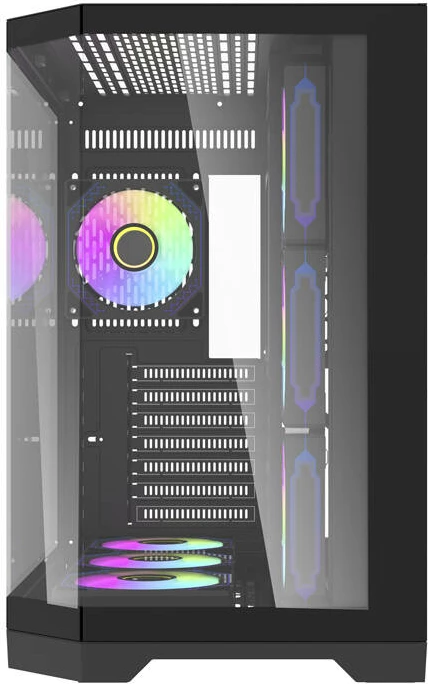 Računalniško ohišje z 7 aRGB ventilatorji, Darkflash FT418 PRO, Midi Tower, črno