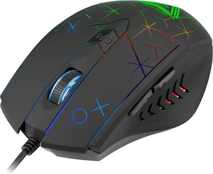 Maus Tracer Gamezone XO, RGB, 1600 dpi, črn