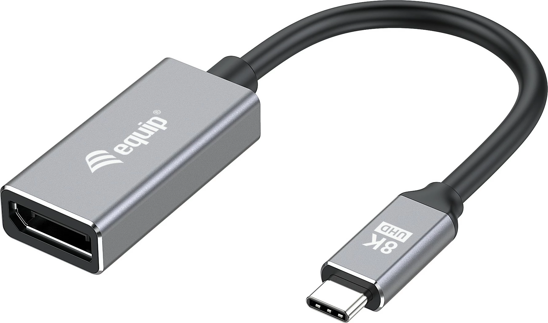 Adapter USB-C na DisplayPort 1.4 Equip, 8K/30Hz, 0,15 m, črno/siv