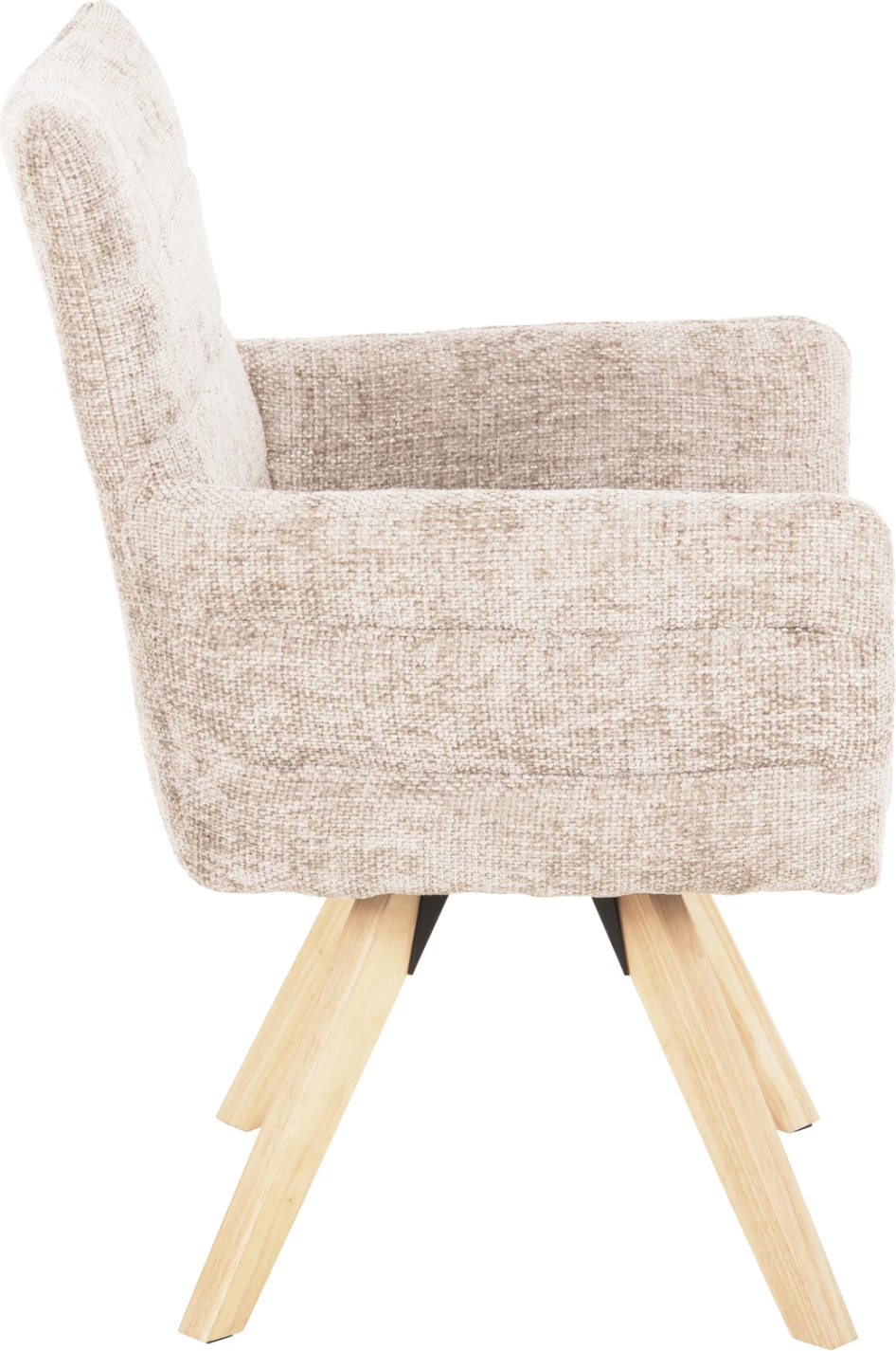 Jedilniški naslanjač GAZER FH9845.04 v bež tkanini-gumijasti nogi 66x63x91Hcm, set 2 kosov