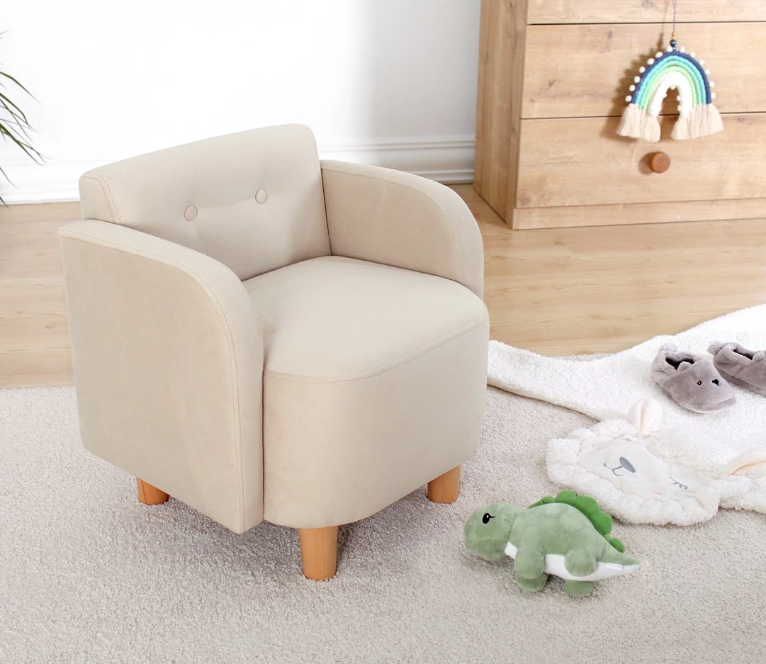 Otroški naslanjač s krili Atelier del Sofa Volie, krem