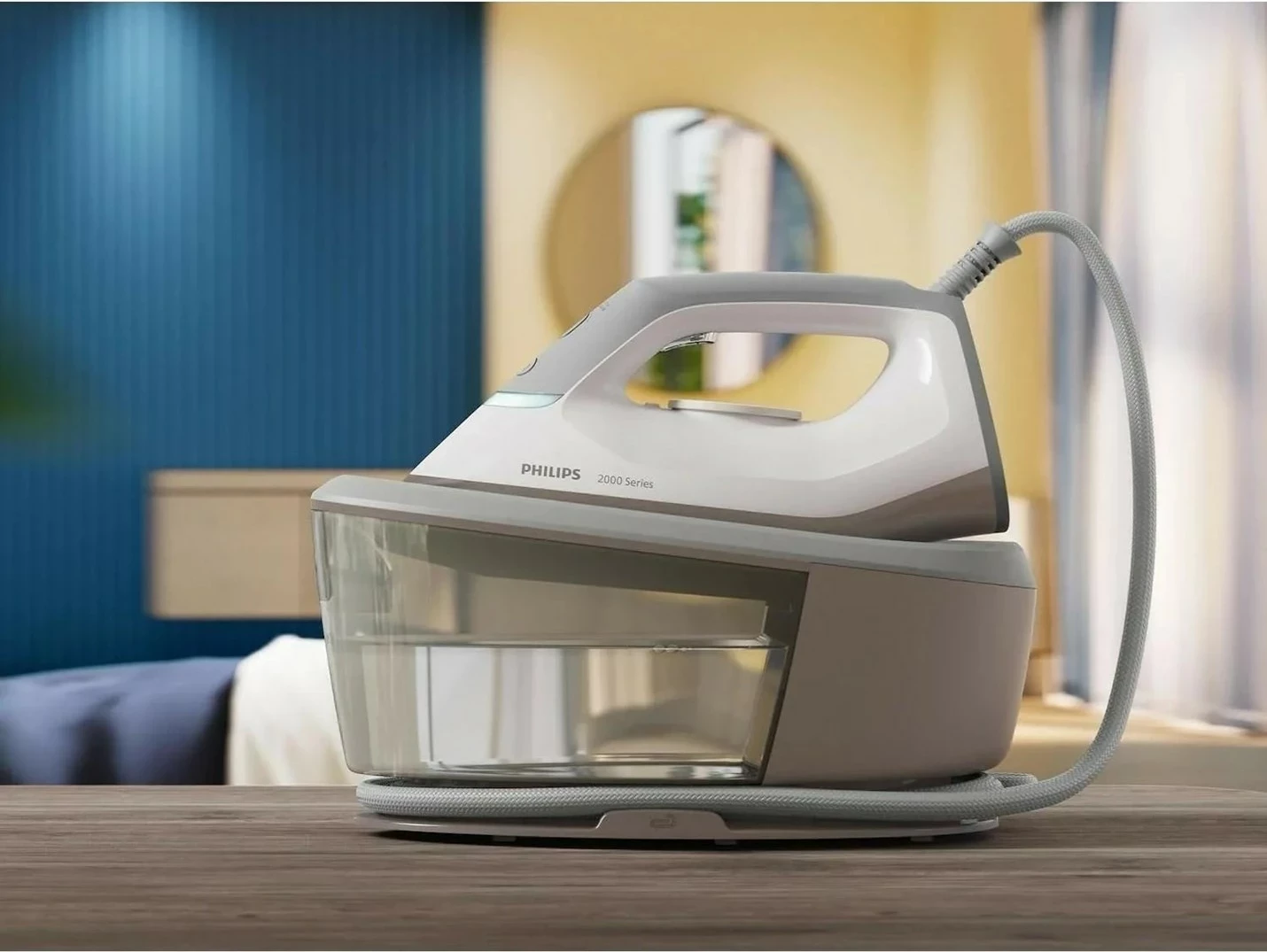 Parna likalna postaja, 2400 W, 1.4 L, keramična plošča, siva/bele - Philips 2000 Series PSG2000/80