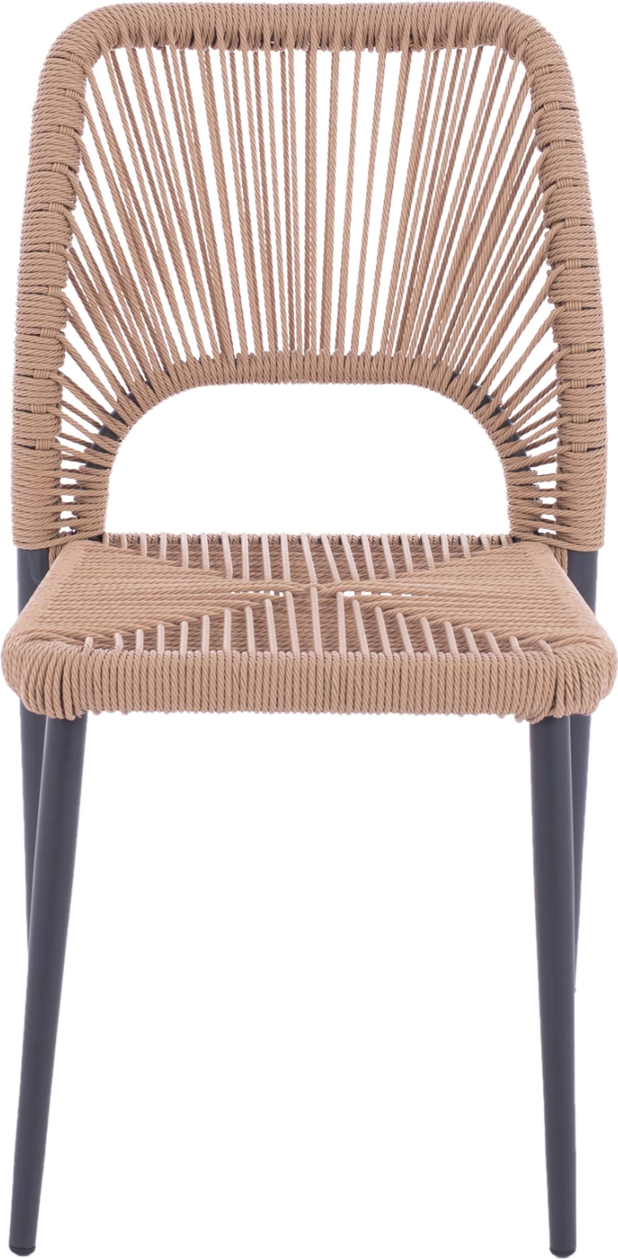 Siva aluminijasta stol z bež PE vrvjo FH5770.02 45x63x82Y cm