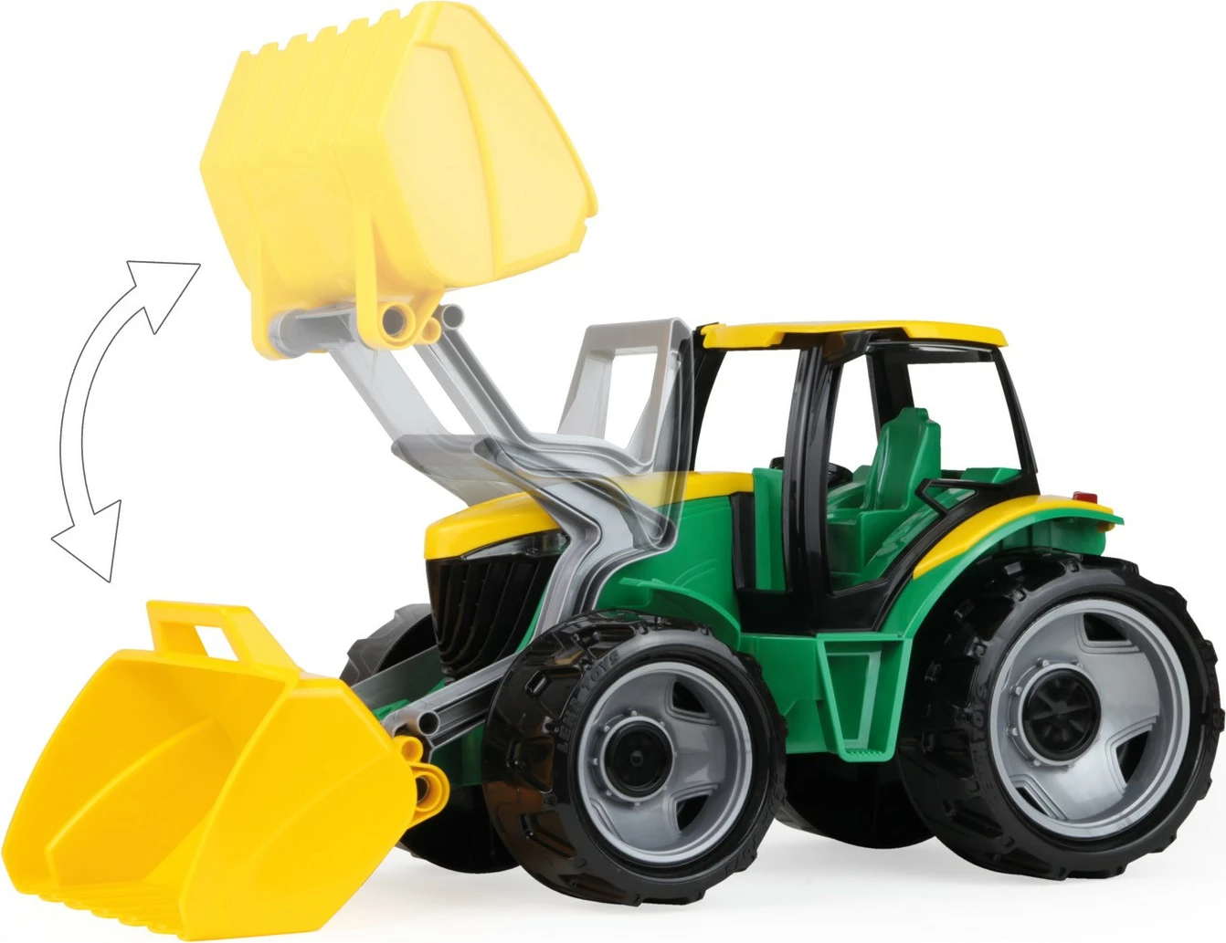 Igralni traktor nakladalec Lena 62 cm, plastika, zelen/rumen