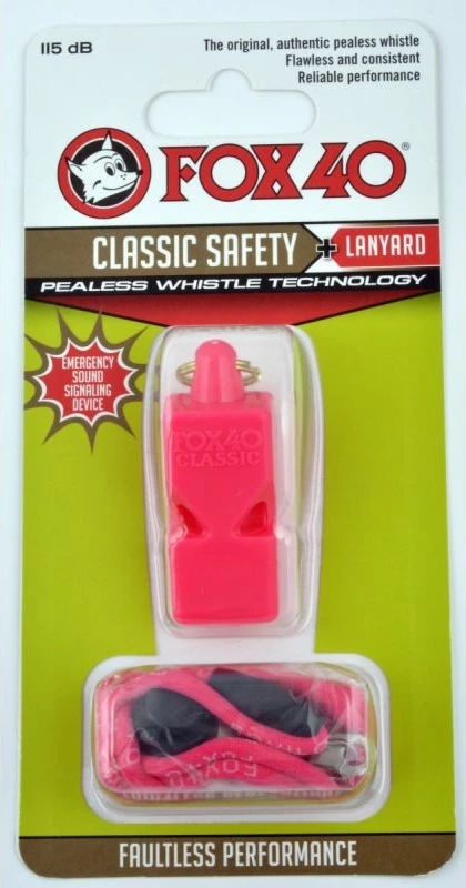 Klasična piščalka FOX z vrvico, model 9903-0408, rožnata