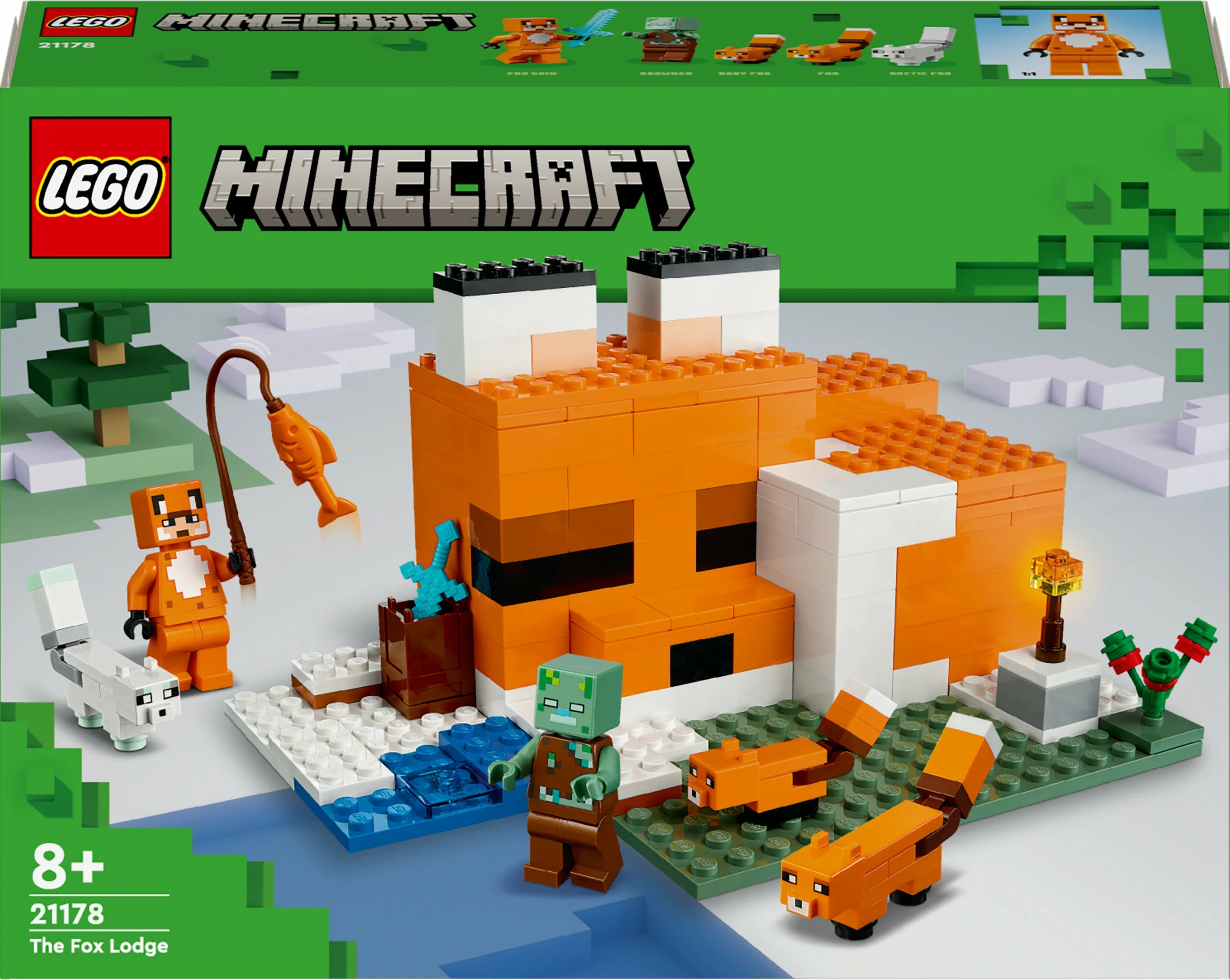 Set za sestavljanje Minecraft The Fox Lodge, 193 kosov, plastika, večbarven