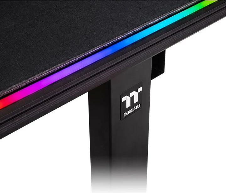 Gaming miza Thermaltake Level 20 Battle Station, LED RGB, črna