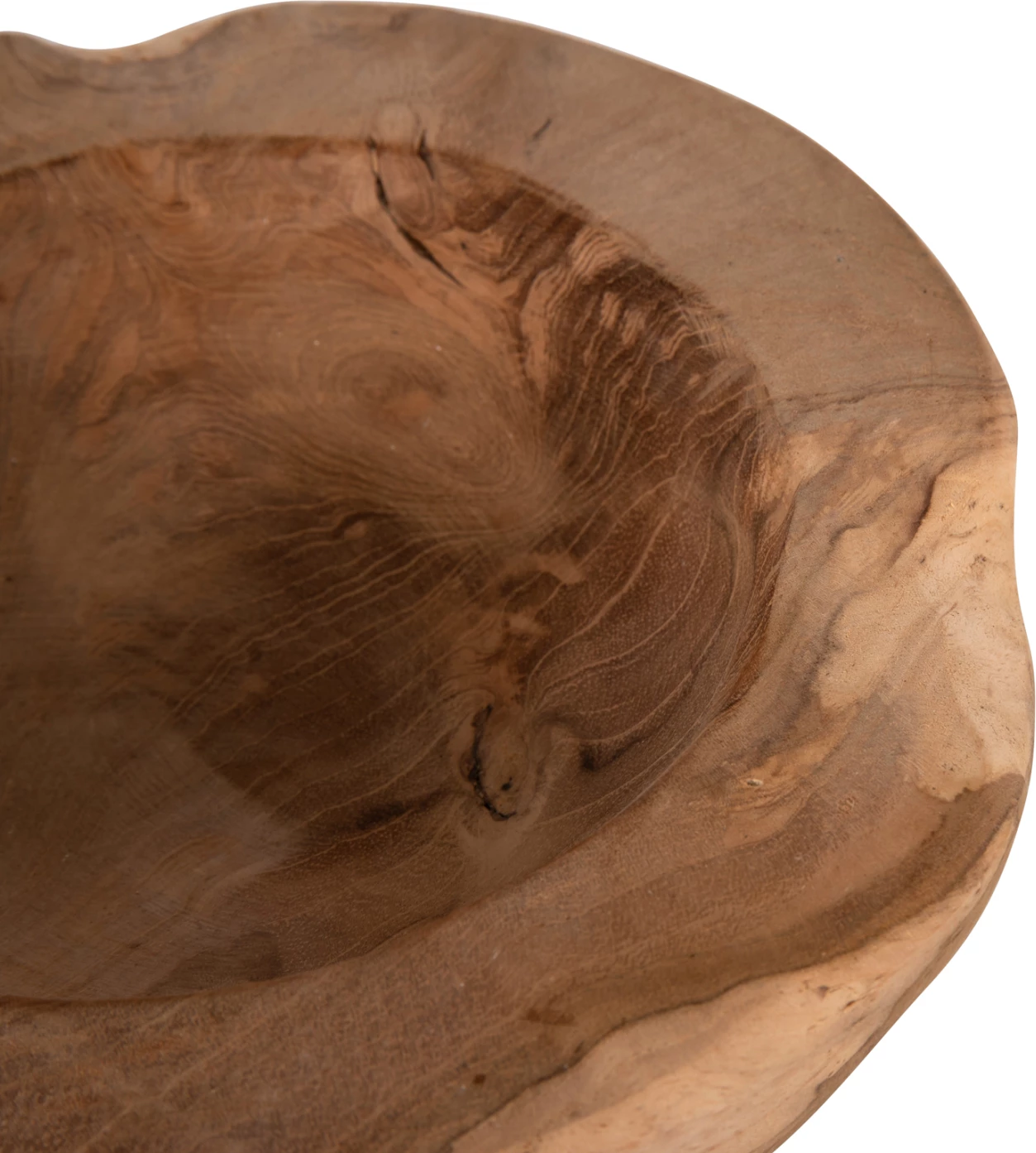 Dekorativna skleda za mizo YOKI iz tikovine Φ19x6.5Hcm